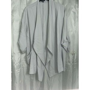 Madison Open Front Blazer Size 3x. Silvery Gray.  Full Sleeve With Tie back